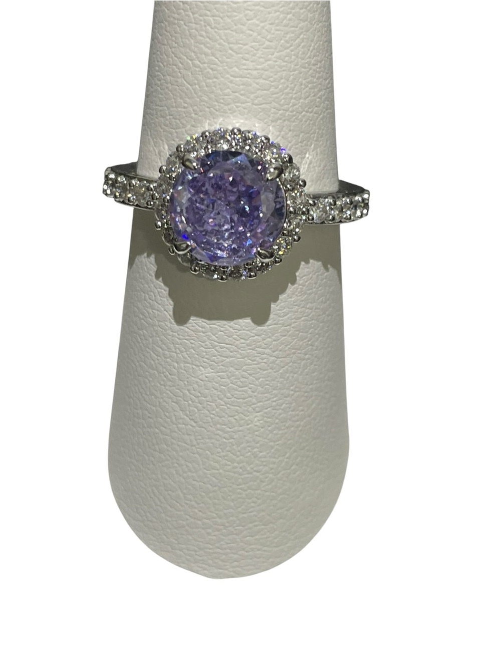 Bomb Party OG RG24531  "Checkmate, Babe" Rhodium/Lavender Topaz Size 8
